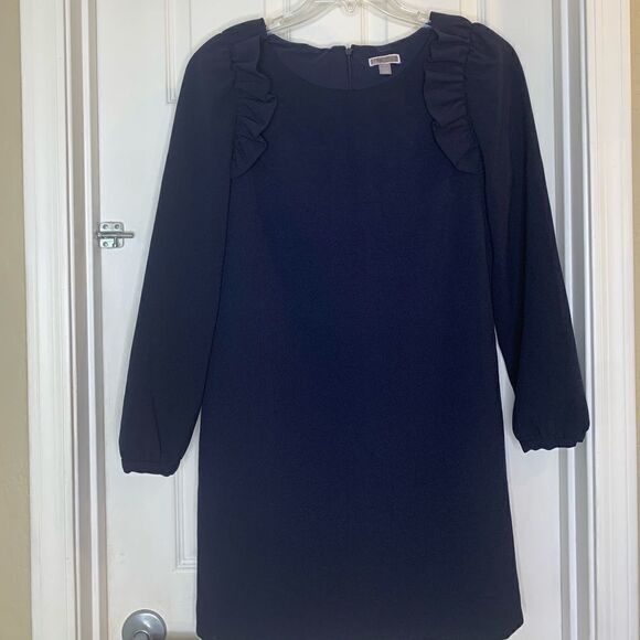 Chelsea28 Dresses & Skirts - Chelsea 28 Long Sleeve Navy Blue Shift Dress Size 12
